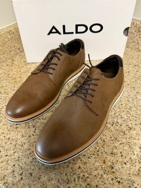 ALDO Olirang-W Brown Dress Shoes Men’s Size 13 Leather Lace-Up Casual Oxford